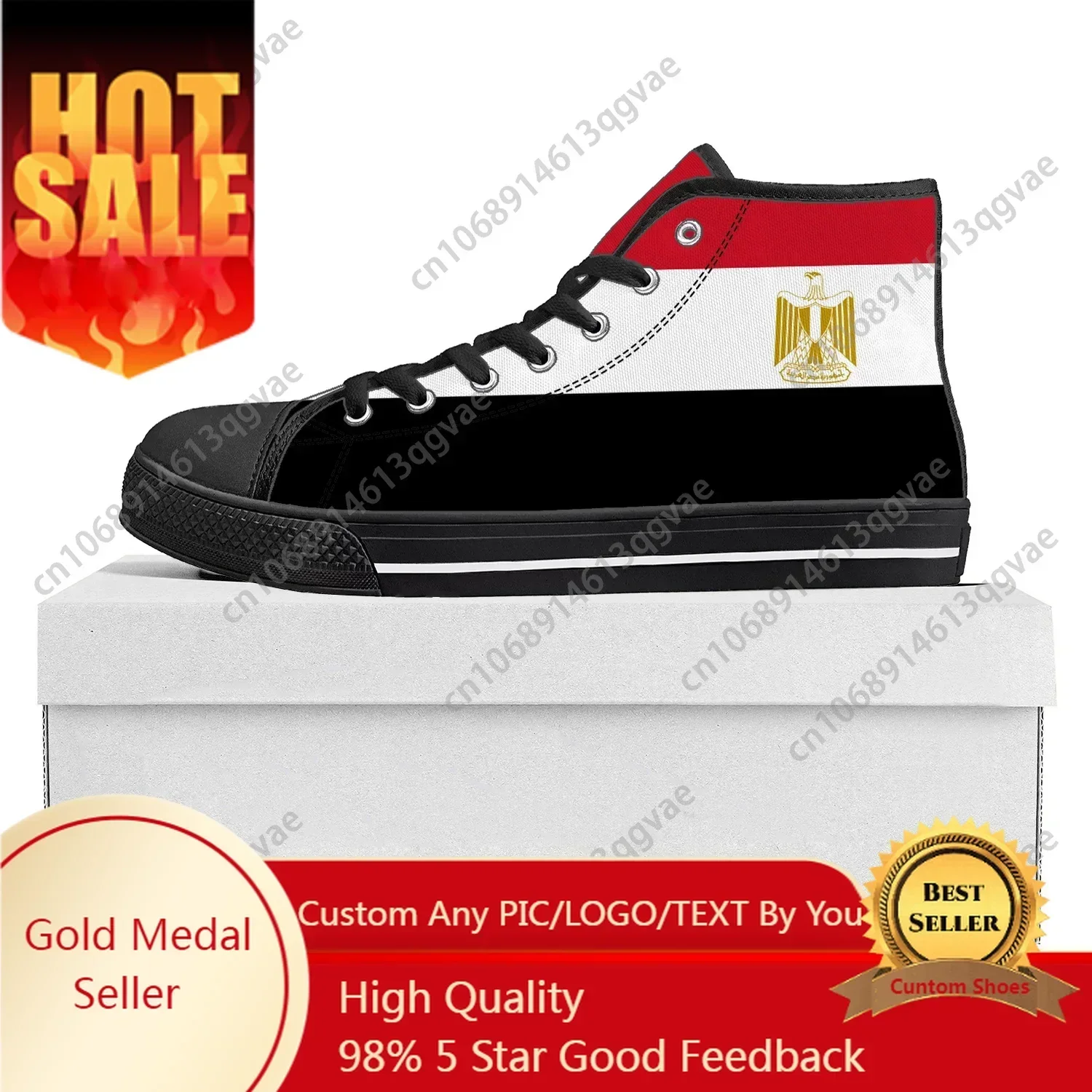 Men Shoes Egypt - Tênis de cano alto com bandeira