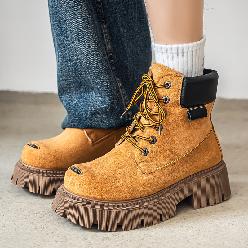 Botas Clássicas de Cano Alto e - Men'S Shoes No Laces avaliação e preço